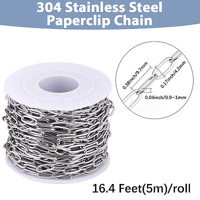 1Roll Ion Plating(IP) 304 Stainless Steel Cable Chains CHS-BM0001-06-1