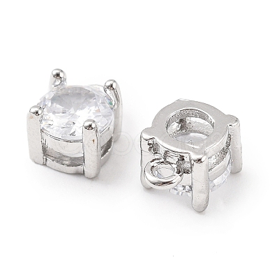 Brass Micro Pave Cubic Zirconia Pendants KK-D382-04P-02-1