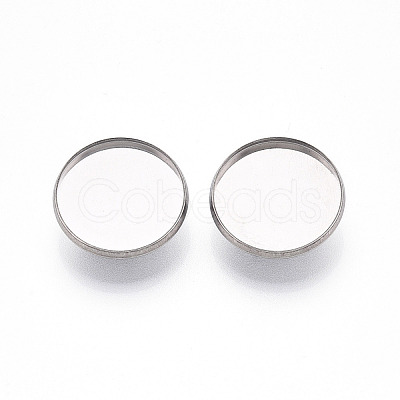 304 Stainless Steel Brooch Cabochon Settings STAS-E547-08D-P-1