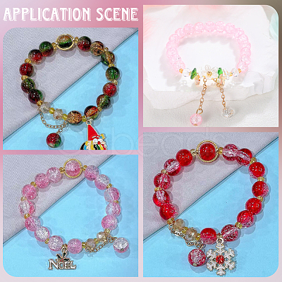 DIY 1200Pcs Crackle Glass & Acrylic Round Beads Findings Kits DIY-PA0001-34B-1