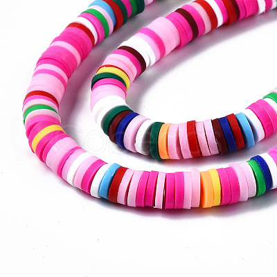 Handmade Polymer Clay Beads Strands CLAY-R089-6mm-096-1
