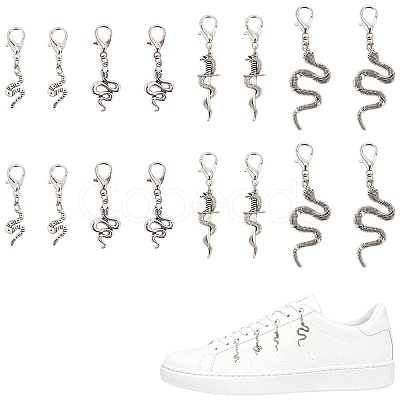 Snake Alloy Shoes Charms HJEW-CP00018-1