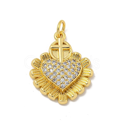 Brass Micro Pave Cubic Zirconia Pendants KK-N254-136B-G-1