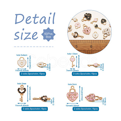 60Pcs 12 Style Alloy Enamel Pendants ENAM-PJ0001-05-1