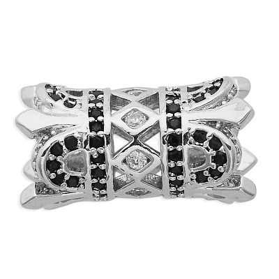 Brass Micro Pave Cubic Zirconia European Beads KK-T030-LA833-1X3-1