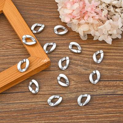 Opaque Spray Painted Acrylic Linking Rings OACR-S021-19B-B02-1