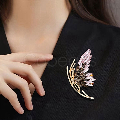 Rhinestone Butterfly Brooch Pin JEWB-P016-03LG-02-1