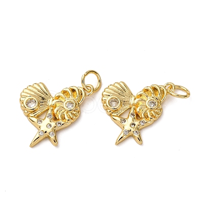 Brass Micro Pave Cubic Zirconia Pendants KK-A271-02E-G-1