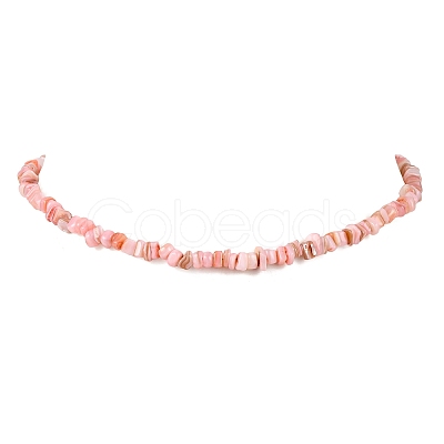 Dyed Natural Freshwater Shell Nuggets Beaded Necklaces NJEW-JN05488-04-1