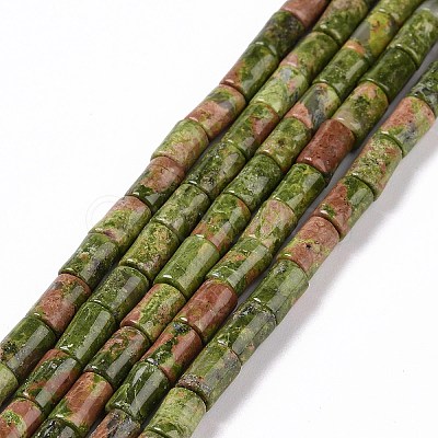 Natural Unakite Beads Strands G-G990-C11-1