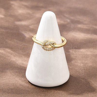 Brass Micro Pave Cubic Zirconia Finger Rings RJEW-C153-01G-02-1