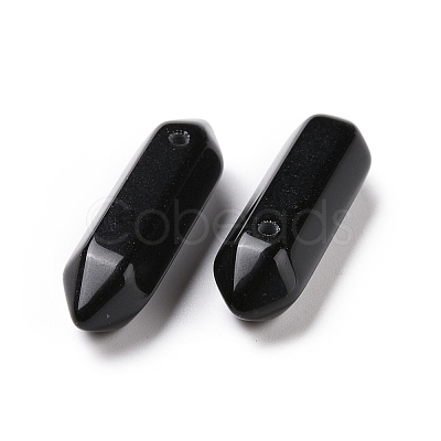 Natural Obsidian Double Terminal Pointed Pendants G-C007-02B-07-1