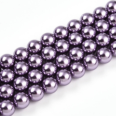 Baking Paint Pearlized Glass Pearl Bead Strands HY-N002-6mm-A14-1