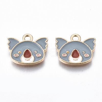 Light Gold Plated Alloy Enamel Charms X-ENAM-T009-79A-RS-1