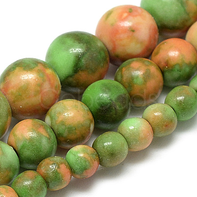 Synthetic Ocean White Jade Beads Strands G-S254-6mm-C02-1