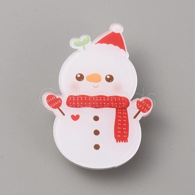 Christmas Acrylic Brooch Pin JEWB-WH0030-12K-1