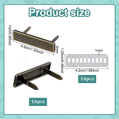 16 Sets Alloy Handcrafted Label DIY-PH0035-74AB-1