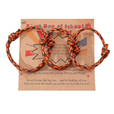 3Pcs 3 Styles Polyester First Day of School Bracelets FS-WG342D8-07-1