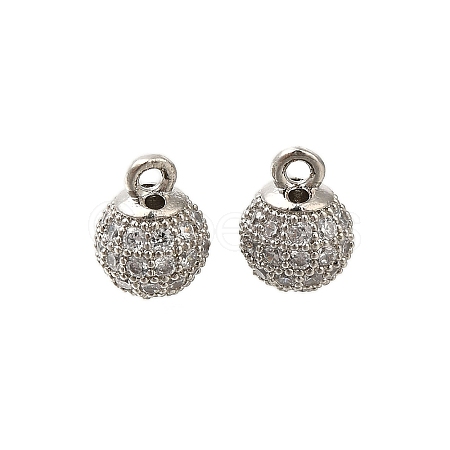 Rack Plating Brass Micro Pave Cubic Zirconia Charms KK-F883-07P-01-1