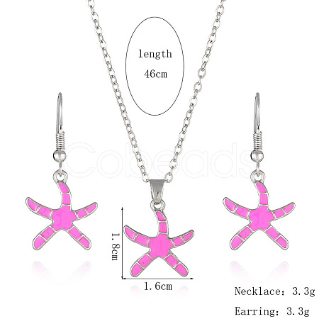 Alloy Enamel Pendant Necklaces & Dangle Earrings Sets FS-WGBC05C-03-1