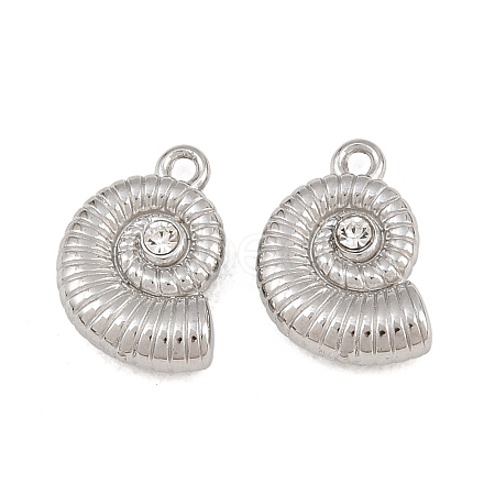 304 Stainless Steel with Crystal Rhinestone Charms RB-CBABFDA-11B-P-1