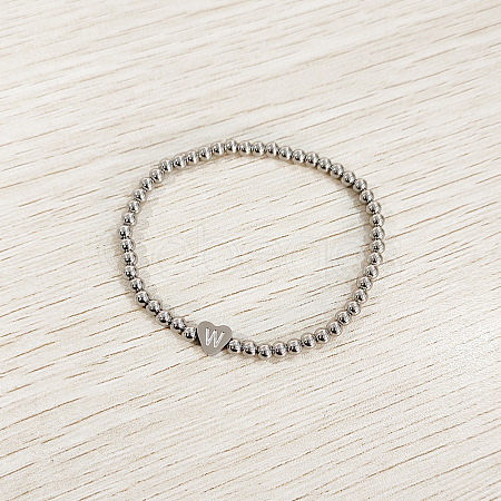 304 Stainless Steel Beads Stretch Bracelets for Women FS-WGC4F34-23-1