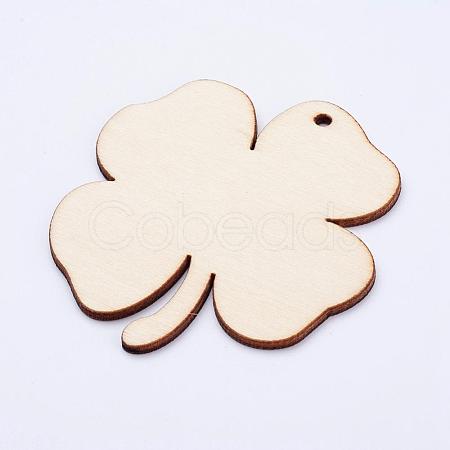 Undyed Wood Blank Tag Big Pendants WOOD-P010-02I-1