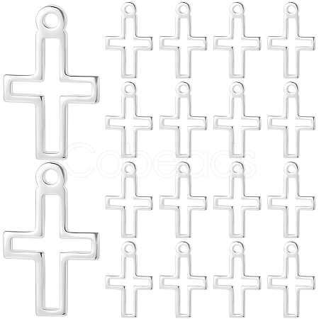 100Pcs Brass Tiny Cross Charms KK-BBC0024-59S-1