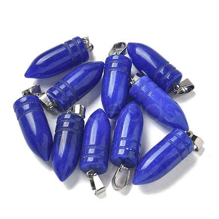 Dyed Natural White Jade Pointed Pendants G-B127-18P-06-1