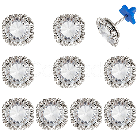 10Pcs Alloy Glass Rhinestone Brooches AJEW-PH01687-1