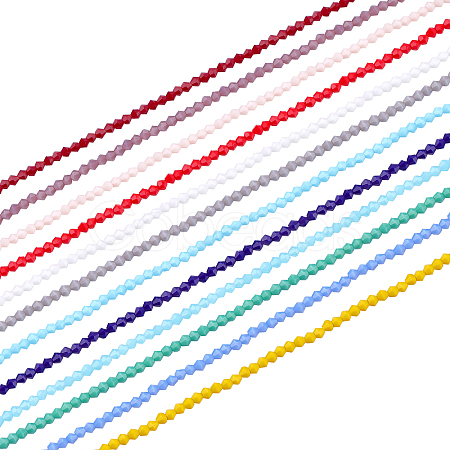 12 Strands 12 Colors Opaque Solid Color Glass Beads Strands GLAA-GA0001-24-1