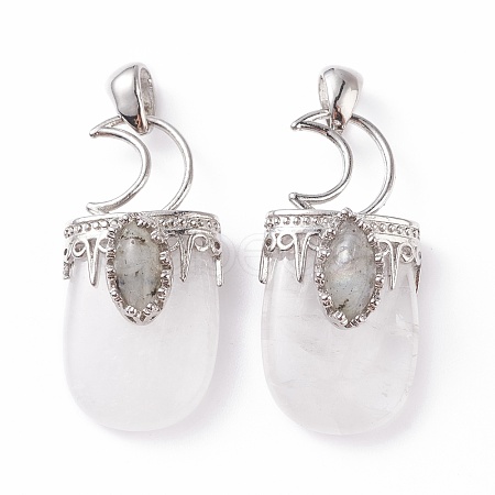 Natural Quartz Crystal Pendants G-F639-09G-P-1