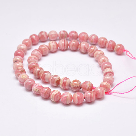 Natural Argentina Rhodochrosite Beads Strands G-D864-14-8mm-1