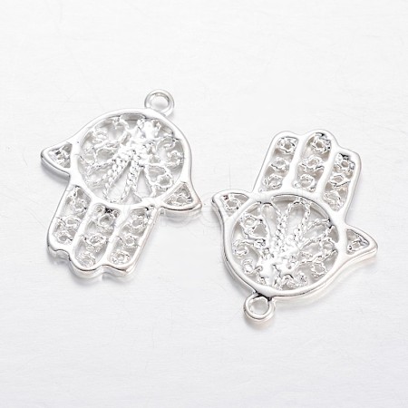 Palm Brass Pendants KK-F371-58S-1