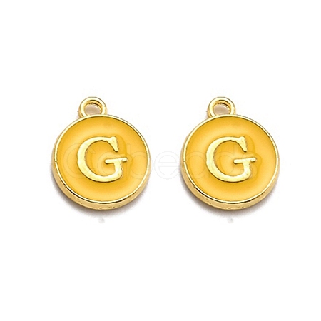 Golden Plated Alloy Enamel Charms ENAM-Q437-13G-1