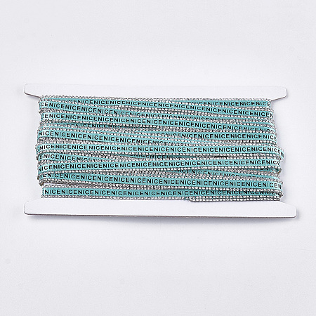 Satin Ribbon and Two Rows Rhinestone(Hot Melt Adhesive On The Back) OCOR-S114-01C-1