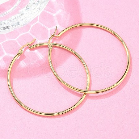 Ion Plating(IP) 304 Stainless Steel Hoop Earrings EJEW-N0016-11G-H-1
