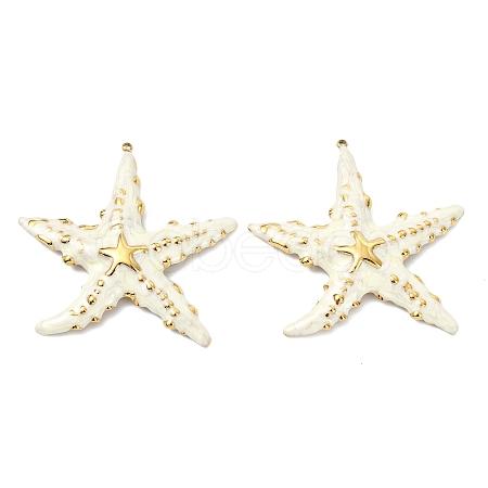 Ocean 304 Stainless Steel Enamel Big Pendants X-STAS-T076-08C-02G-1