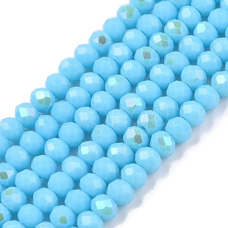Electroplate Opaque Solid Color Glass Beads Strands EGLA-A044-P2mm-L08-1