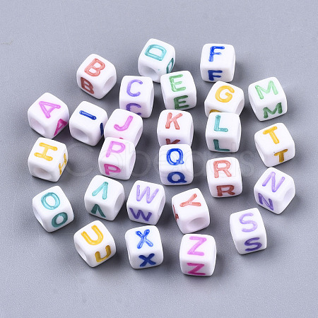 Opaque White Acrylic Beads SACR-R252-02-1