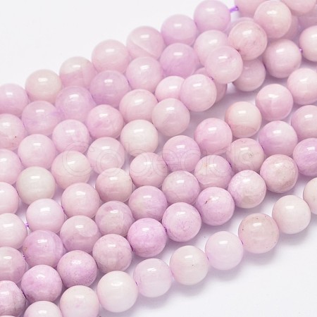 Round Natural Kunzite Beads Strands G-K068-26-8mm-1