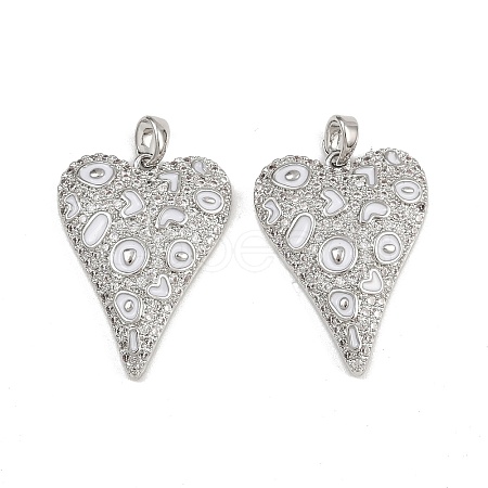 Brass Micro Pave Clear Cubic Zirconia Pendants ENAM-K078-01P-1