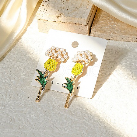 Alloy Enamel Stud Earrings for Women AL-CBA6127-03G-1