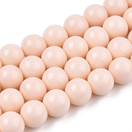 Opaque Solid Color Glass Beads Strands X-GLAA-T032-P10mm-09-1