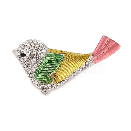 Bird Zinc Alloy Rhinestone Pins JEWB-S027-03P-A-1
