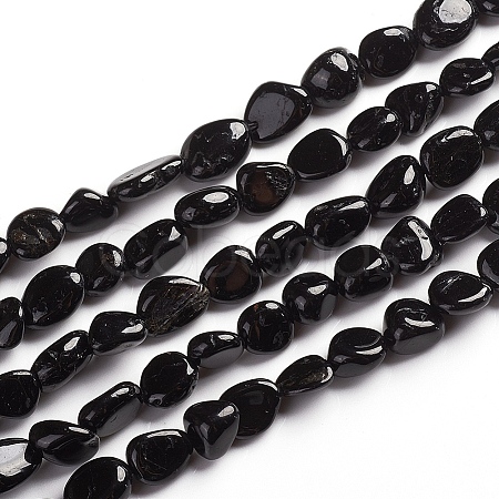 Natural Black Tourmaline Beads Strands X-G-D0002-B39-1
