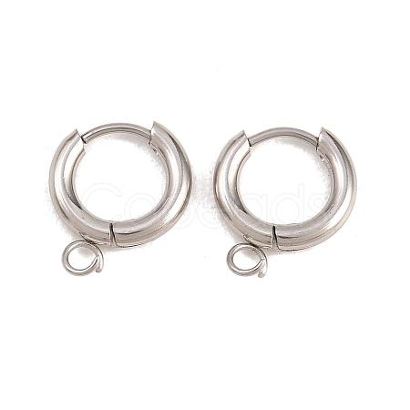 316 Stainless Steel Huggie Hoop Earring Findings EJEW-B158-01A-P-1