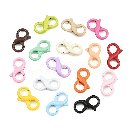 Spray Painted Alloy Lobster Claw Clasps AL-CBAA02B-02-1