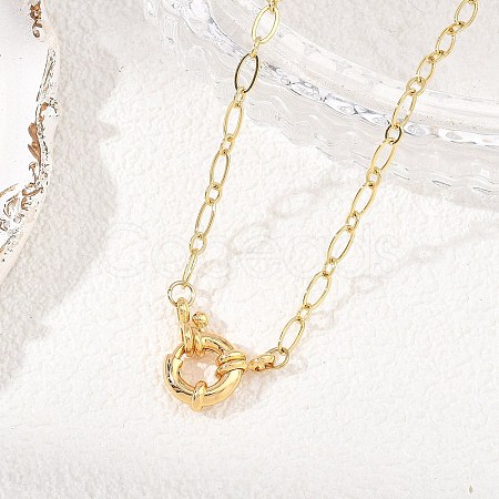 Brass Figaro Chain Necklaces with 304 Stainless Steel Spring Ring Clasps NJEW-JN06142-1