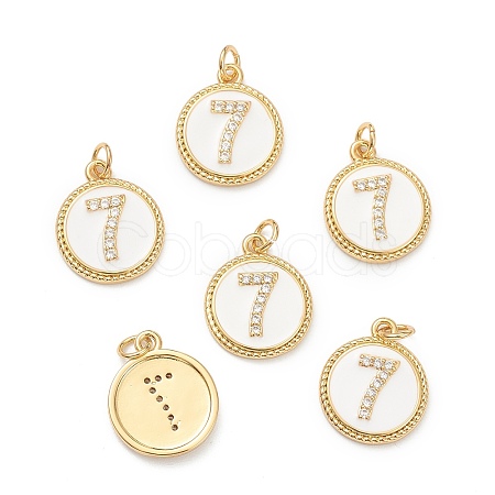 Brass Micro Pave Clear Cubic Zirconia Charms ZIRC-I052-16G-07-1